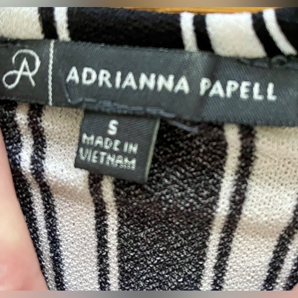 Adrianna Papell Black White Vertical Striped Tie Front Tank Blouse Top Sz. Small - Picture 2 of 6